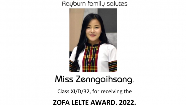 ZENNGAIHSANG ZOFA LELTE AWARD WINNER, 2022